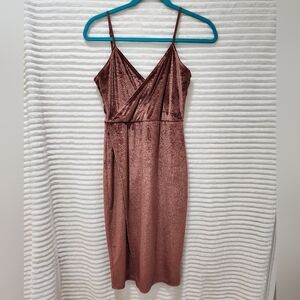 Lulus Brown Velvet Wrap Dress Size Small